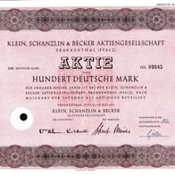 Klein, Schanzlin & Becker Aktiengesellschaft 1951 100 DM