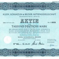 Klein, Schanzlin & Becker Aktiengesellschaft 1951 1000 DM