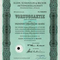 Klein, Schanzlin & Becker Aktiengesellschaft 1961 100 DM