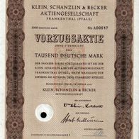 Klein, Schanzlin & Becker Aktiengesellschaft 1961 1000 DM