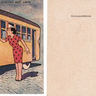 Postkarte, Brasilien, CARTÃO POSTAL - CÔMICO - ÔNIBUS