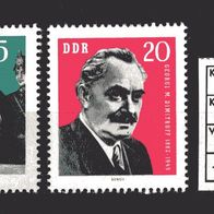 DDR 1962 80. Geburtstag von Georgi M. Dimitrow 893 - 894 ungebraucht Falz