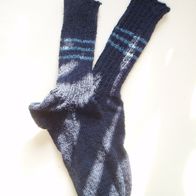 Handarbeit * Kuschelige Wollsocken aus Sockenwolle, Gr. 38/39, blau