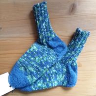 Handarbeit * Kuschelige Kindersocken aus Regia-Sockenwolle, Gr. 24/25 blau