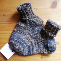 Handarbeit * Kuschelige Kindersocken aus Regia-Sockenwolle, Gr. 24/25 braun