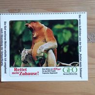 Sticker Aufkleber "Rettet mein Zuhause" von GEO Affen Tiere Umwelt