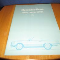 Prospekt Mercedes Benz 280SL, 280SL, 500SL von 1984 top zustand X