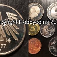 Deutschland : PP DM Satz 1977 J alle 9 Münzen
