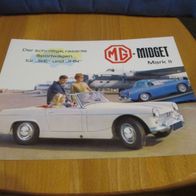 Mark II - MG Midget. Automobilprospekt. Auf deutsch. selten 1964