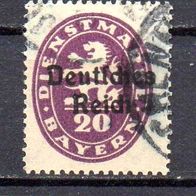 D. Reich Dienst 1920, Mi. Nr. 0037 / D37, Überdruck auf Bayern, gestempelt #06680