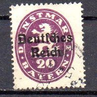 D. Reich Dienst 1920, Mi. Nr. 0037 / D37, Überdruck auf Bayern, gestempelt #06683