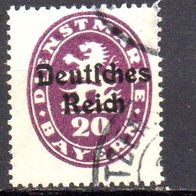 D. Reich Dienst 1920, Mi. Nr. 0037 / D37, Überdruck auf Bayern, gestempelt #06684