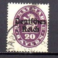 D. Reich Dienst 1920, Mi. Nr. 0037 / D37, Überdruck auf Bayern, gestempelt #06687