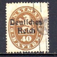 D. Reich Dienst 1920, Mi. Nr. 0039 / D39, Überdruck auf Bayern, gestempelt #06701