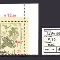 DDR 1982 Giftpflanzen MiNr. 2694 Bedarfsstempel Eckrand
