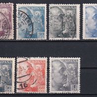 Spanien, ab 1939, Franco, 7 Briefm., gest.