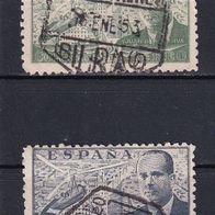 Spanien, 1939, 1940, Flugpost, 2 Briefm., gest.