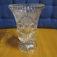 alte Glas Blumen Vase Klar, H.16 cm durchm. oben 10cm ca 70-80er jahre