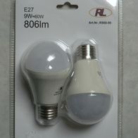 LED E27 9 W 806 lm ww Doppelpack
