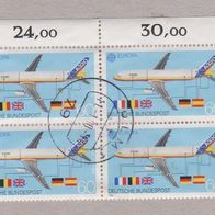 Briefmarke BRD: 1988 - 60 Pfennig - Michel Nr. 1367 + Rand 4er Block