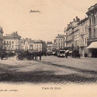 Alte AK s/ w Anvers Antwerpen - Place de Meir