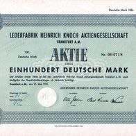 Lederfabrik Heinrich Knoch Aktiengesellschaft Frankfurt a. M. 1951 100 DM