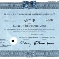 Leonische Drahtwerke Aktiengesellschaft 1952 1000 DM