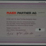 Maier + Partner AG Aktiengesellschaft für Informationsverarbeitung 1991 50 DM