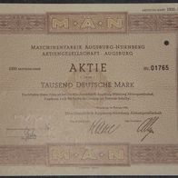 Maschinenfabrik Augsburg-Nürnberg Aktiengesellschaft Stämme 1952 1000 DM
