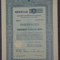 Naturella Südsaft Aktiengesellschaft Vorzüge 1961 100 DM