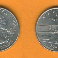 USA 25 Cents Quarter 2001 P North Carolina