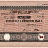 Norddeutsche Hochseefischerei Aktiengesellschaft 1953 1000 DM