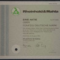 Rheinhold & Mahla Aktiengesellschaft 1991 50 DM