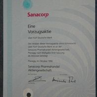 Sanacorp Pharmahandel Aktiengesellschaft 1996 5 DM