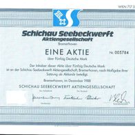 Schichau Seebeckwerft Aktiengesellschaft 1988 50 DM