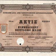 Schramm Lack- und Farbenfabriken Aktiengesellschaft 1951 100 DM