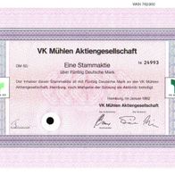 VK Mühlen Aktiengesellschaft 1992 50 DM