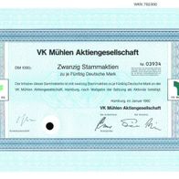 VK Mühlen Aktiengesellschaft 1992 1000 DM