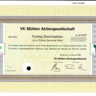 VK Mühlen Aktiengesellschaft 1992 2500 DM