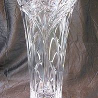Ältere Kristall/ -Preßglas-Vase mit Jugendstil Rosendekor