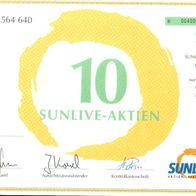 Sunlive Aktiengesellschaft 10 Stück