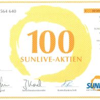 Sunlive Aktiengesellschaft 100 Stück