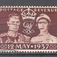 Großbritannien, 1937, Krönung, 1 Briefm., gest.