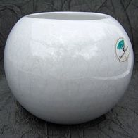 Weiße, marmorierte Keramik-Vase, Toskana Keramik