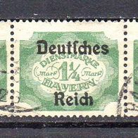 D. Reich Dienst 1920, Mi. Nr. 0047 / D47, Überdruck auf Bayern, gestempelt 3er #06809