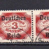 D. Reich Dienst 1920, Mi. Nr. 0050 / D50, Überdruck auf Bayern gestempelt Paar #06812