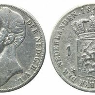Niederlande Silber 1 Gulden 1847 " König Wilhelm II. (1840-1849) f. ss