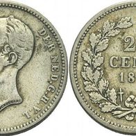 Niederlande Silber 25 cents 1849 " König Wilhelm II. (1840-1849). ss