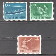 Indonesien, 1964, Transport, Schiff, Kommunikation, 3 Briefm., postfr.