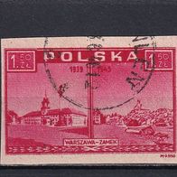 Polen, 1945, Mi. 414, Warschau, 1 Briefm., ungez., gest.